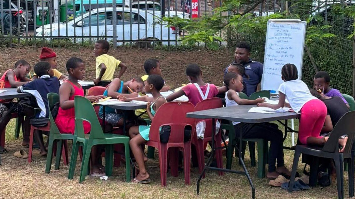 Children in outdoor learning session